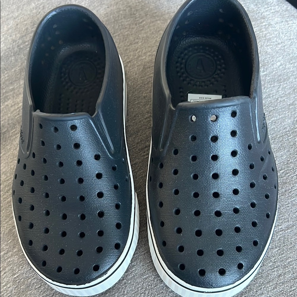 Native Kids Shoes - Black Slip-On Sneakers